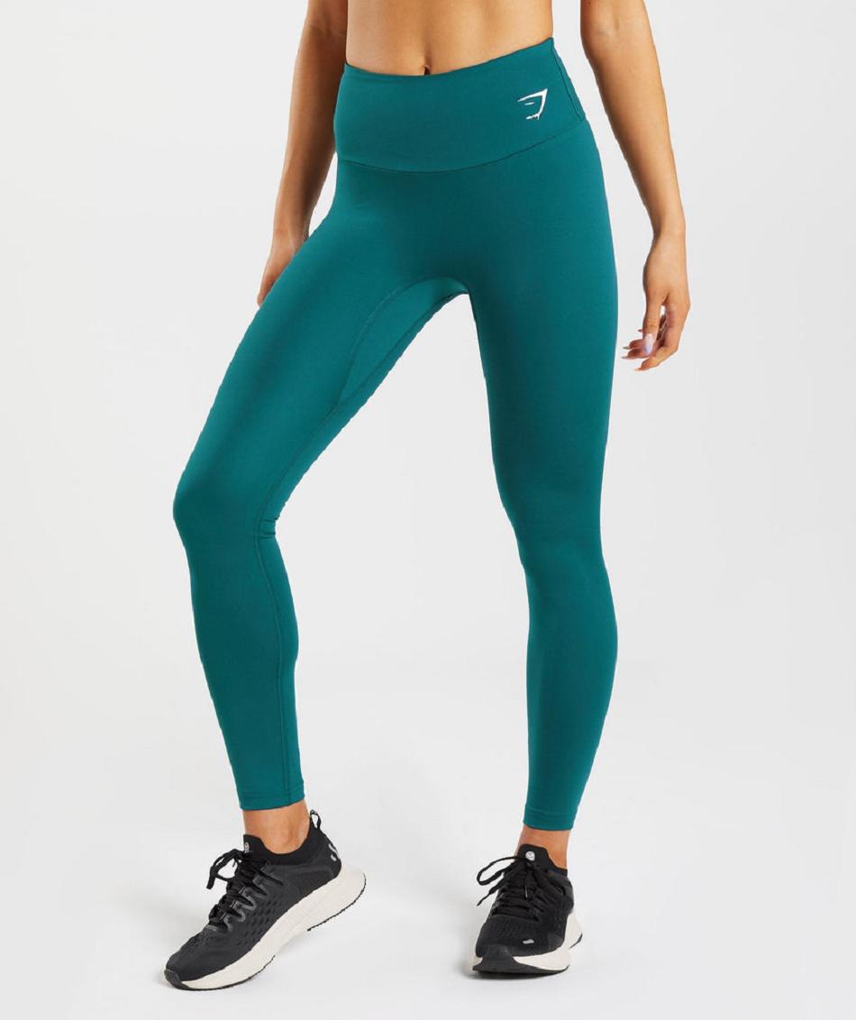 Leggins Gymshark Fraction Mujer Turquesa | CO 2826WNB